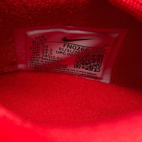 Nike Kobe 8 (GS) University Red White Size 6.5Y = 8 Women Basketball FN0266-601 - Picture 8 of 9